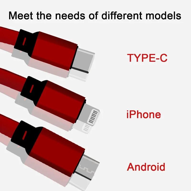 Автомобильный USB-кабель 3-в-1 Зарядные устройства для аккумуляторов Отделка для Cadillac ATS BLS CT4 CT6 CTS ESCALADE STS XLR XT4 XT5 XTS SLS