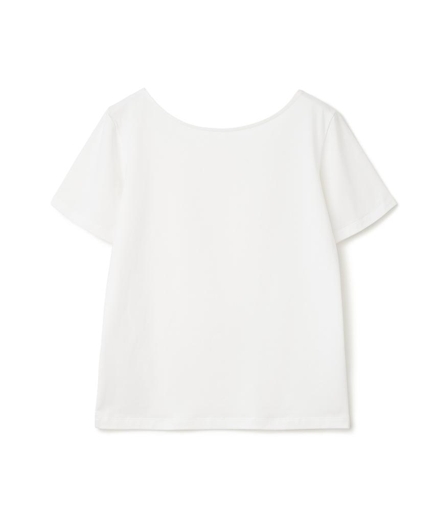 MILLO WOMEN Soft Binding Boat Neck T-Shirt [Ivory]