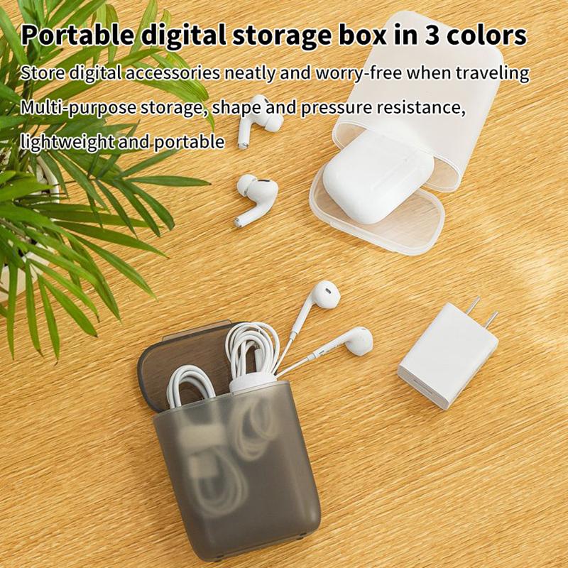 Настольный пылезащитный ящик для хранения кабеля данных с крышкой, коробка для зарядки мобильного телефона, прозрачный контейнер для кабеля и провода, коробка для офиса и дома