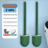 Silicone Toilet Brush and Holder Wall Mounted for Bathroom Quick Drying Efficient Professional Deep Cleaning  Toilet Brush