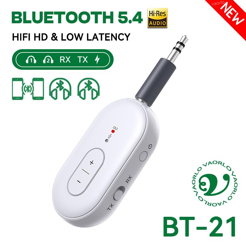 2 в 1 Bluetooth 5.4 передатчик приемник стерео 3.5 мм AUX самолет аудио беспроводной адаптер микрофон для ТВ наушники автомобиль самолет