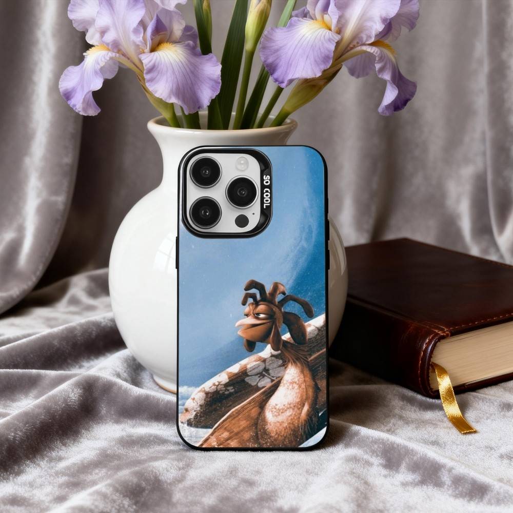 FUNNY C-Chicken-N J-Joe S-Surf Phone Case For iPhone17,16,15,14,13,12,11 Plus,Pro Max Black Candy silver phone case