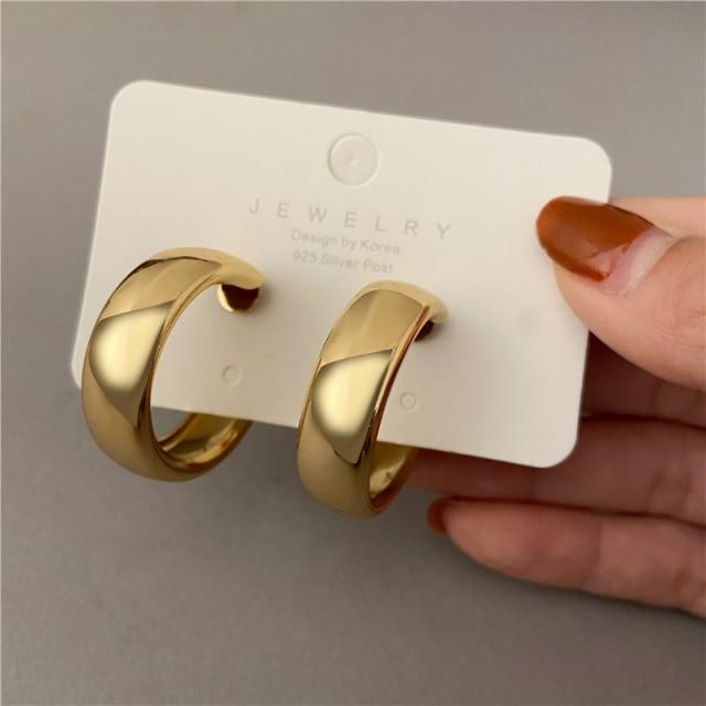 Модные простые серебряные серьги-кольца для женщин и девочек, золотые круглые минималистичные серьги для вечеринки 2021 года, ювелирные изделия ARI