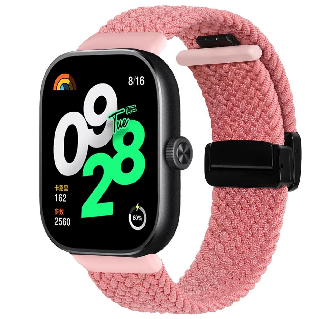 Эластичный плетеный магнитный ремешок для часов Redmi Watch 4, регулируемый тканый нейлоновый браслет-браслет для Xiaomi Mi Band 8 Pro