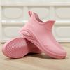 British Rain Shoes Women's New Fashion Rain Boots Waterproof Flat Bottom Casual Non-slip Kitchen Work Car Wash Rubber Shoes Shopping