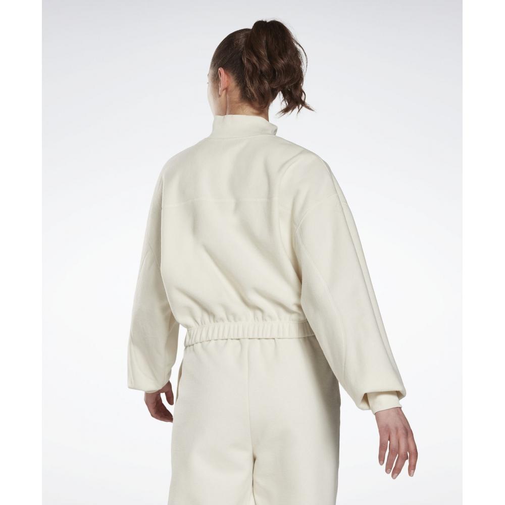 Reebok Флисовая толстовка на полумолнии W, белая HG3821