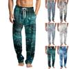 Мужские вязаные модные брюки с принтом, карманами, повседневные, пижамные