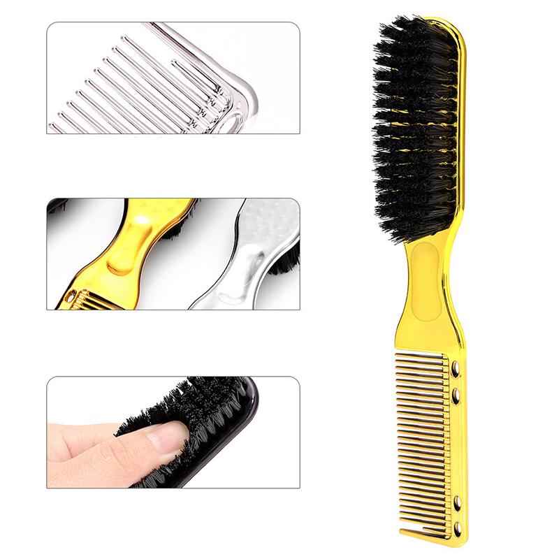 Salon Electroplated Hair Clipper Comb Set Hangable Design Hair Cleaning Neck Brush Ring Beard Brush Stylist Styling Comb Set