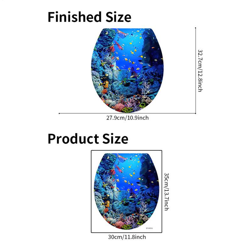 Наклейка на унитаз Декаль Морская тематика Наклейка на унитаз Наклейки на стены Фрески Наклейки для ванной комнаты Легкий уход Декорация наклейки на унитаз