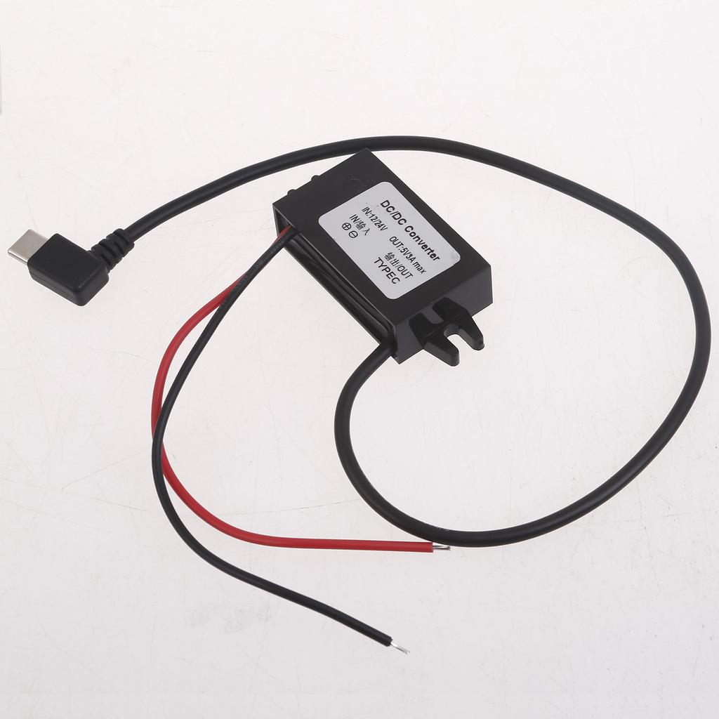 Преобразователь USB C от 12 В до 5 В, преобразователь постоянного тока 12 В в тип C, 5 В, 3 А, USB понижающий модуль, понижающий преобразователь постоянного тока 8-23 В, регулятор напряжения