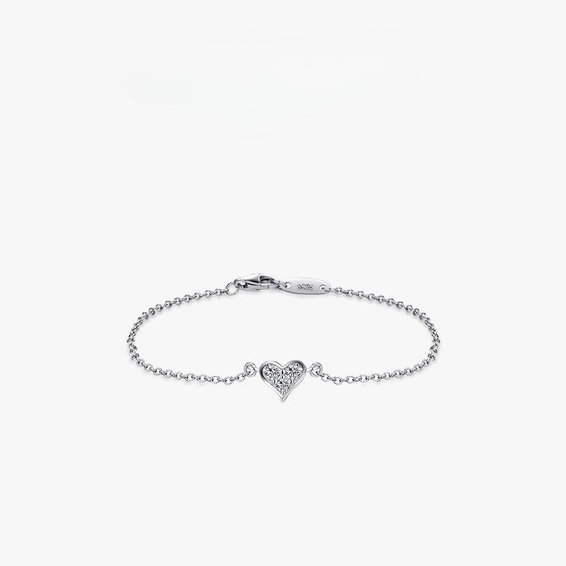 Изысканный браслет в форме сердца из стерлингового серебра S925, популярный женский браслет для внешней торговли, модные и универсальные ювелирные изделия