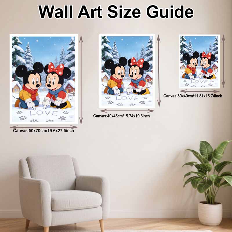 Disney Diamond Art Painting Kit 5D Diamond Mickey Minnie Love Painting Dot Art Gemstone Crystal Paint Diamond Home Wall Decor