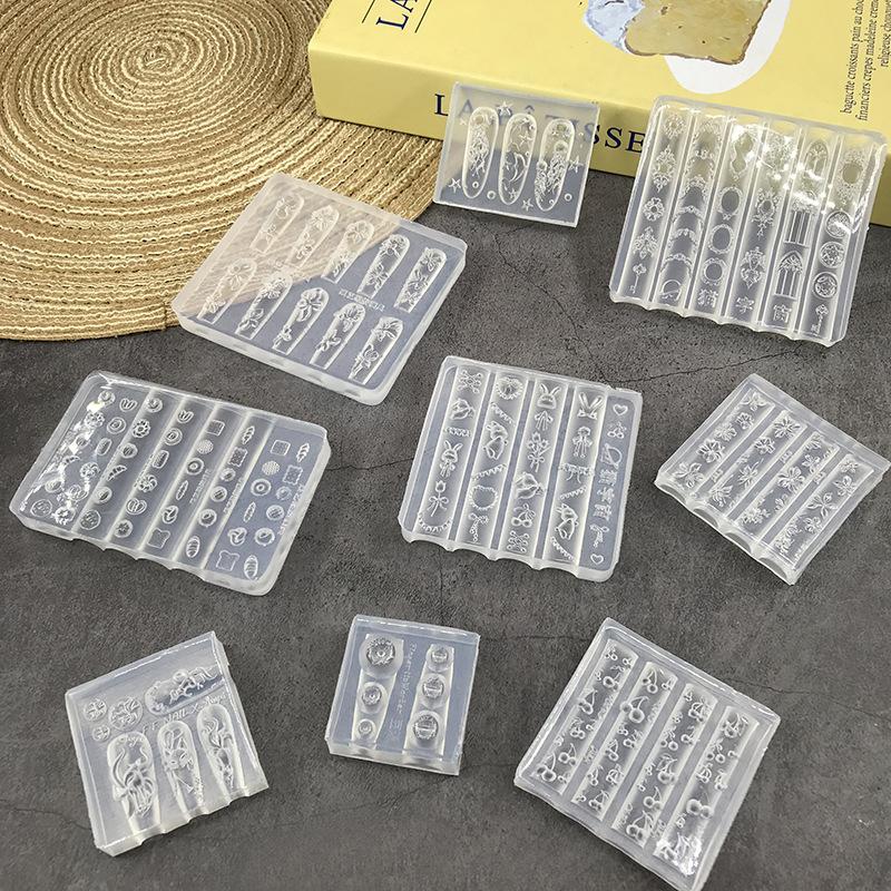 3D Nail Mold Ice Flower Bread Jellyfish Fox Eyeball Stamping Stencils Uv Gel Polish Art Mould Silicone Carving Tool Diy Design