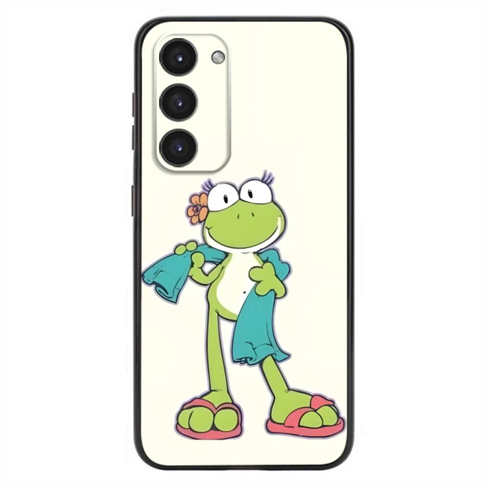Милый Забавный Чехол-Лягушка Для Samsung Galaxy A20,21s,22,31,32,52,53,72,73,80,91 Мягкий Жидкий Силикон Черный Чехол