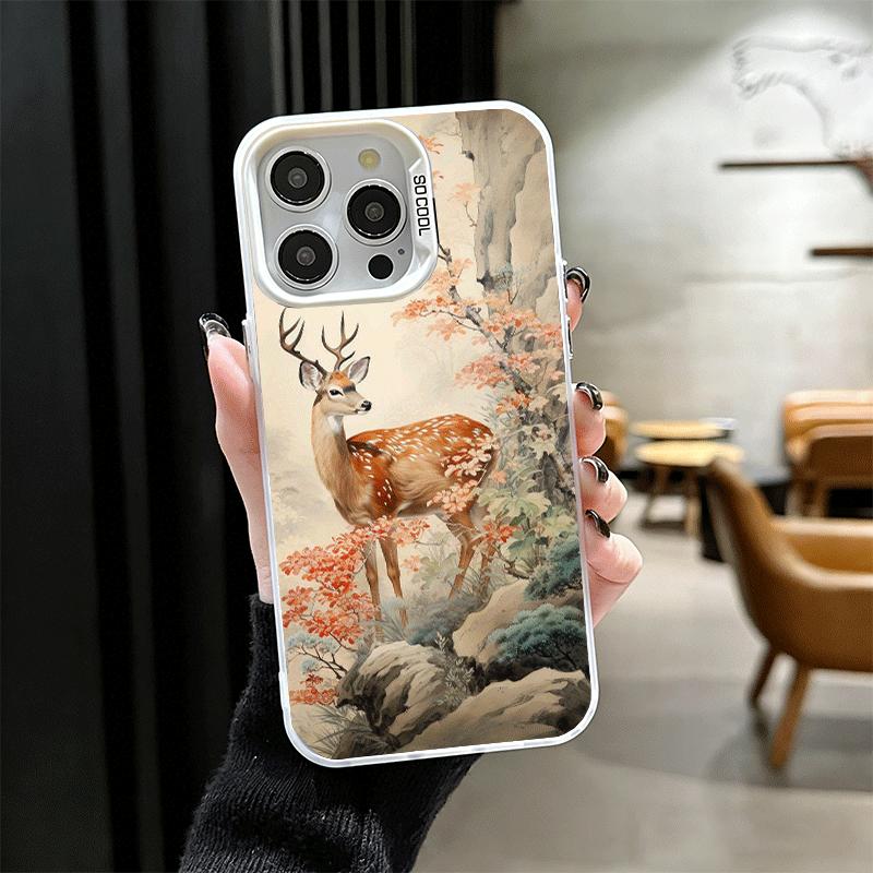 Мягкий чехол для телефона с изображением оленя сика для iPhone 15 16 17 Pro Max 17Air 16E 14 Plus 13 12 Mini, противоударная задняя крышка