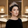 Сверкающая Барочная Хрустальная Корона Элегантные Ослепительные Барочные Королевские Диадемы Блестящие Великолепные Свадебные Головные Уборы Вечеринка Выпускной