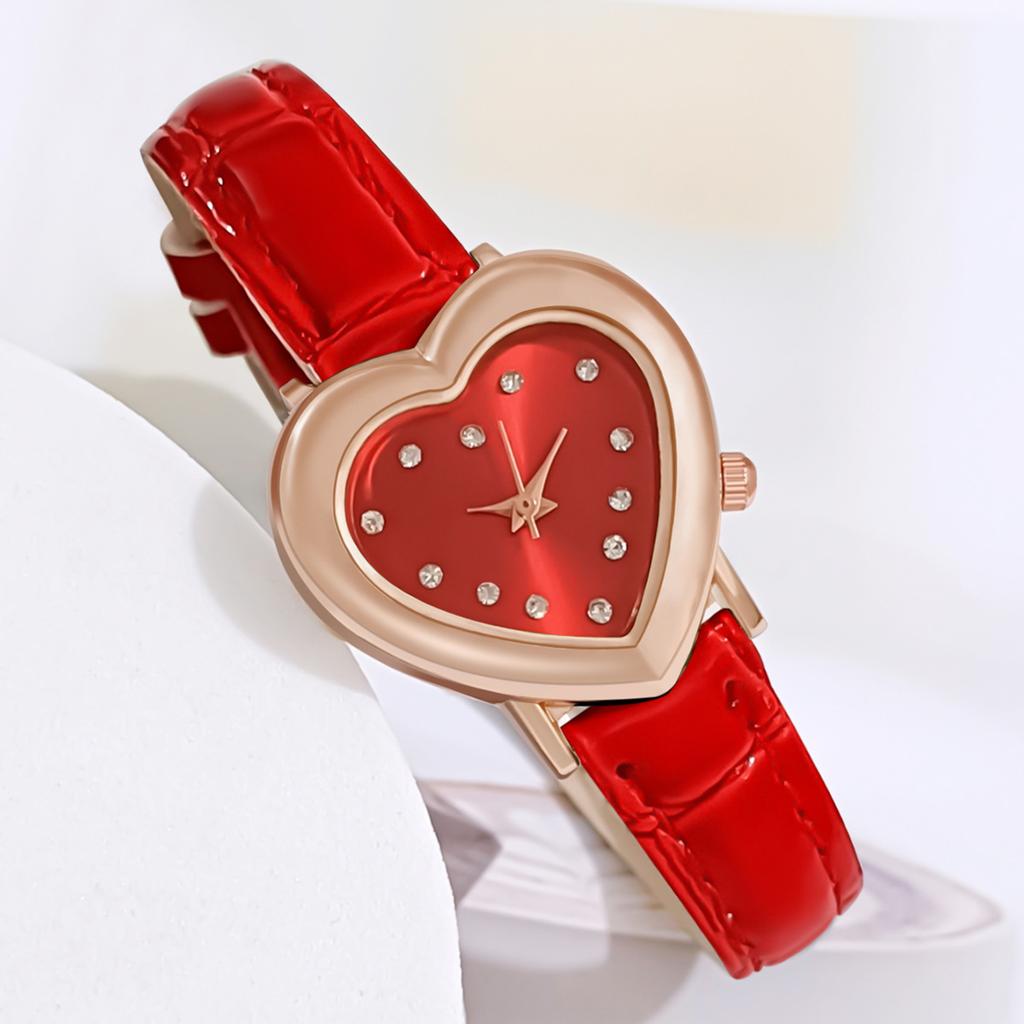 Luxury Watch Women Quartz Leather Watches Heart Shaped Ladies Wristwatch Rhinestone Dress Clock Gift Reloj Mujer Montre Femme