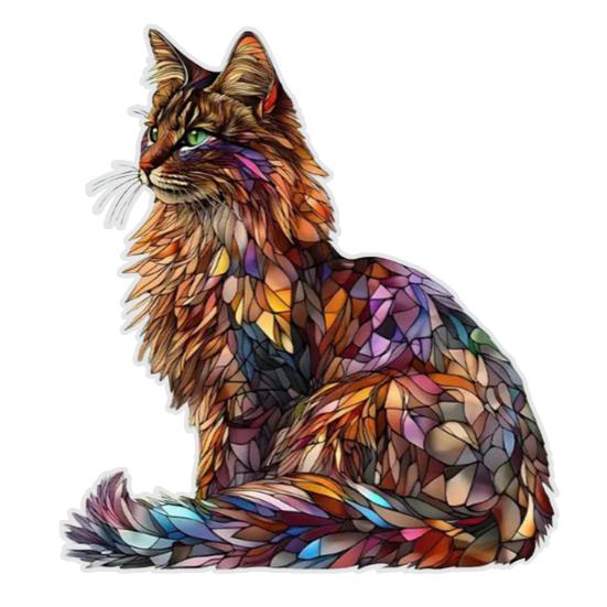 Cat Stained Art Ornament Acrylic Window Hanging Sun Catcher Colorful Cat Panel Wall Hanging Art Decor for Cat Lovers