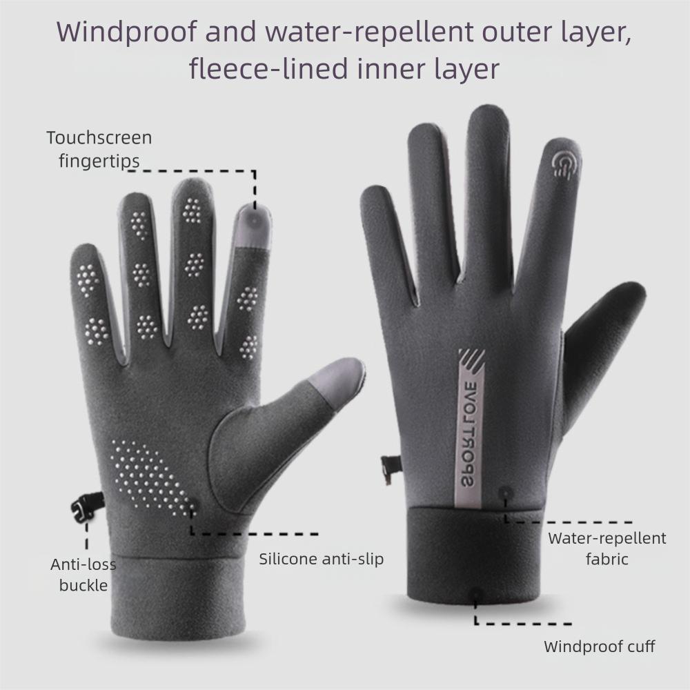 Unisex Winter Warm Gloves Thickened Windproof Ski Gloves Coldproof Keep Warm Cycling Mittens Outdoor
