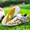 Молодежные нескользящие износостойкие дышащие футбольные бутсы на липучке с короткими ногтями, трендовая модная уличная спортивная обувь для отдыха