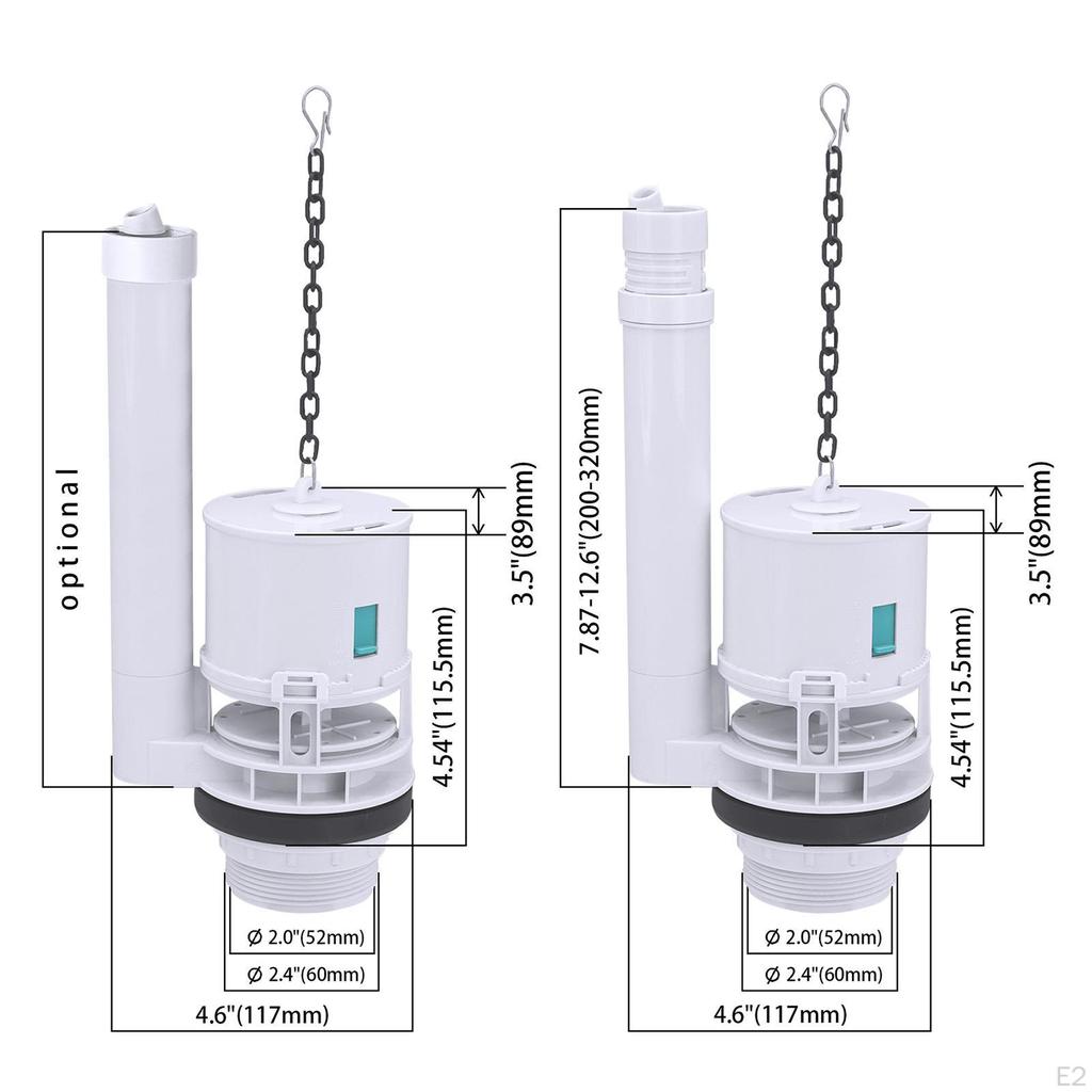 Toilet Cistern Flush Valve Drain Repair Parts Easy Installation