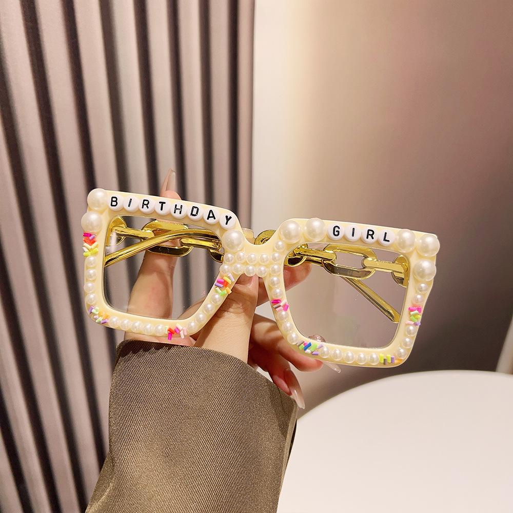 Люксовый Бренд Дизайнерские Квадратные Винтажные Большие Рамки Жемчужные Солнцезащитные Очки Женские День Рождения Девушка Панк Популярные Оверсайз Милые Розовые Солнечные Очки