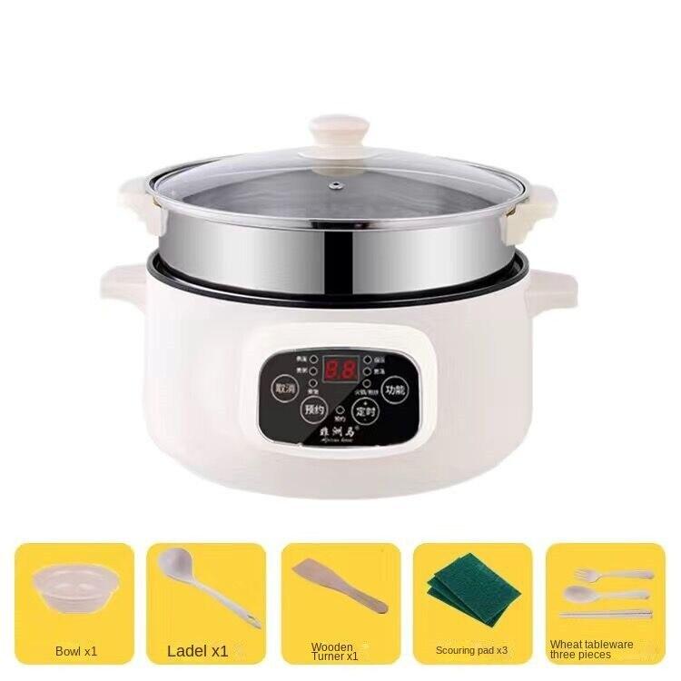 מחבת חשמלית רב תכליתית חשמלית Hot Pot מעונות סטודנטים מיני טייק אווי Hot Pot סיר חשמלי תקע אירופאי בריטי עם קערת אידוי