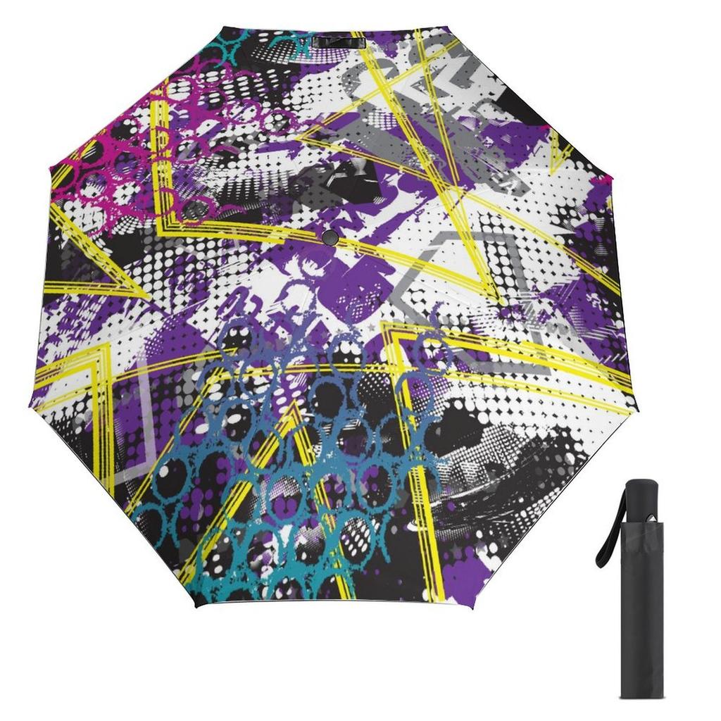 1 Pack Automatic Umbrella Featuring Waterproof Fabric And Durable Ribs For Travel Comfort In Graffiti Inspired Look