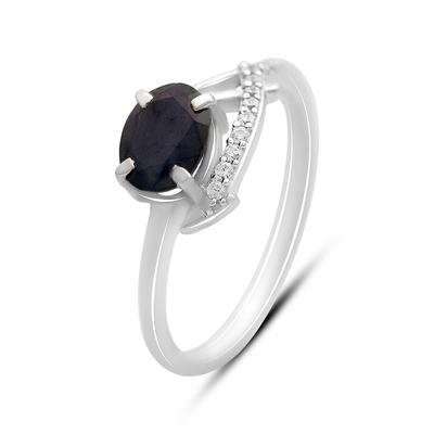 Серебряное кольцо с натуральным сапфиром 1.495ct, вес изделия 2,21 гр (2170280)