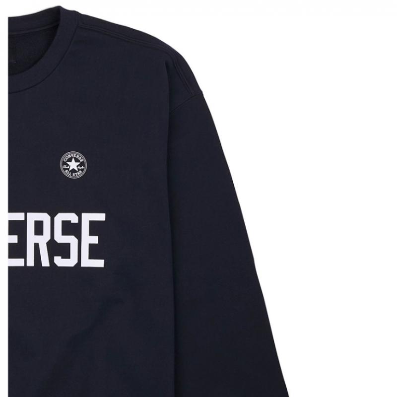 Converse Толстовка Retro Chuck Soccer Crew черная 10028409 A01