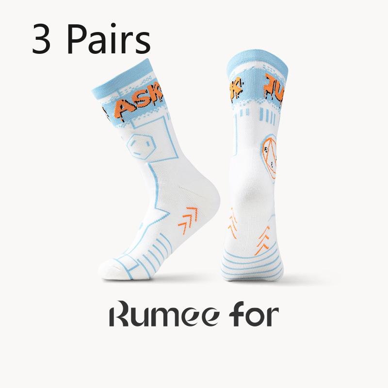 3 Pairs of Men's Spring and Autumn New Basketball Sports Thickened Breathable High Socks