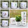 Extra Large Plastic Flower Pot With Tray Imitation Porcelain PP Resin Flower Pot Gardening
