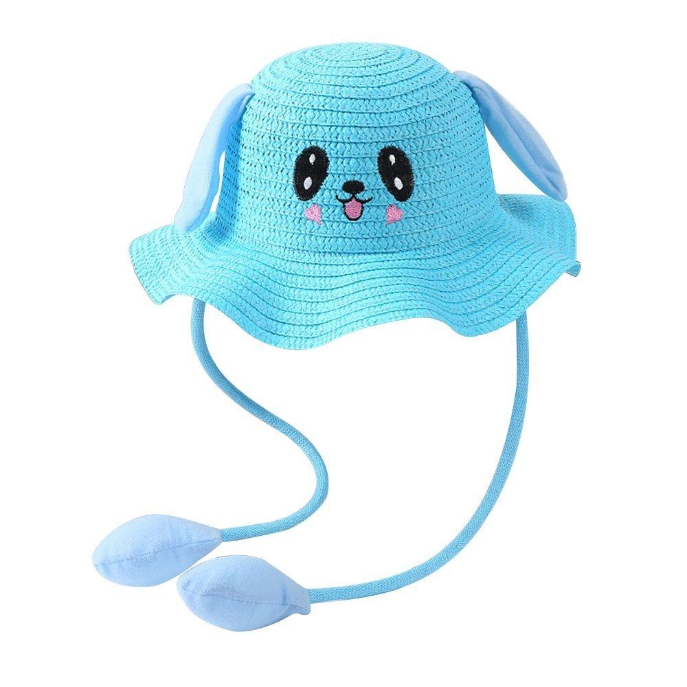 Moving Ears Rabbit Straw Hats Breathable Sun Hat Multifunctional Children's Hats  Summer Girls Boys