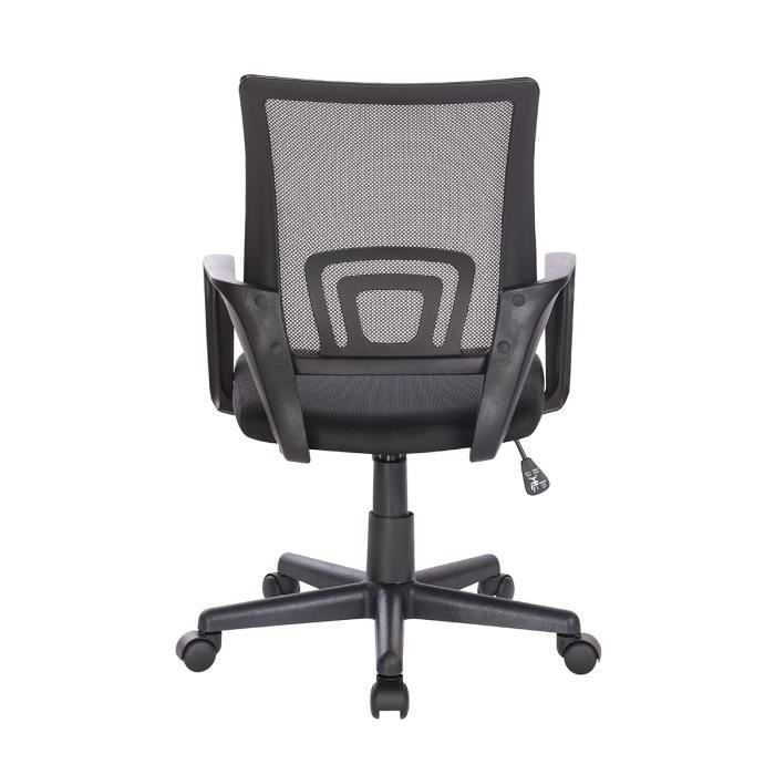 KITA Регулируемый офисный стул - Черный - Д 57 x Г 56 x В 88/100 см