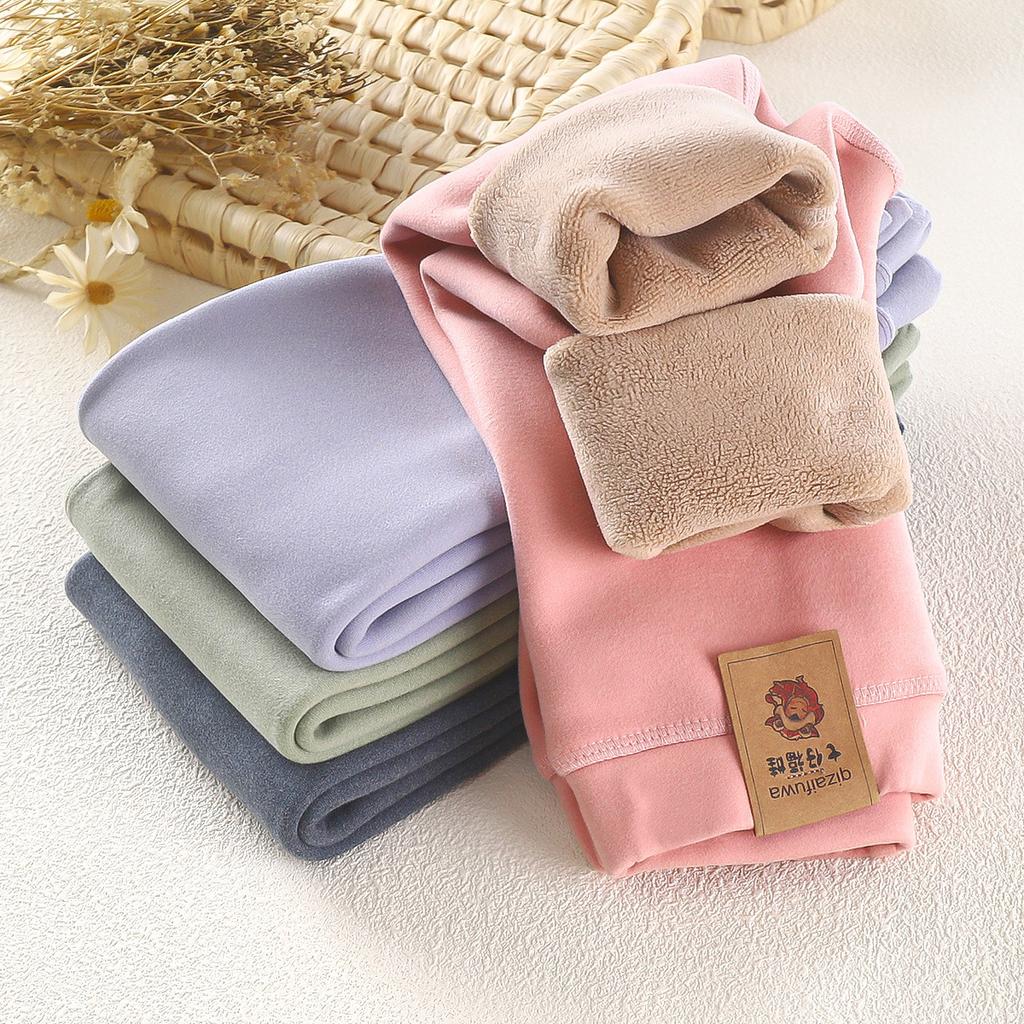 Детские кашемировые штаны для мальчиков и девочек, осенние и зимние термоштаны, большие детские толстые кашемировые кальсоны, леггинсы