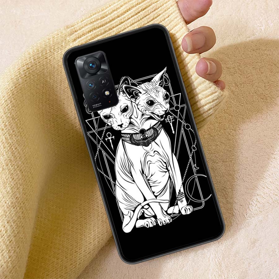 Witch And Cat Custom Phone Case For Redmi 13C 14C Note 14 13 Pro Plus 5G Clear Capa 12 12C 10A 10C 10 9A 9C 9T 9 8 Pro Cover TPU