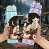 1PC Cat Moon Night Wild Art Print 750ml Color Plastic Sports Water Bottle Leakproof Flip Straw Lid Suitable for Sports Office Home Use