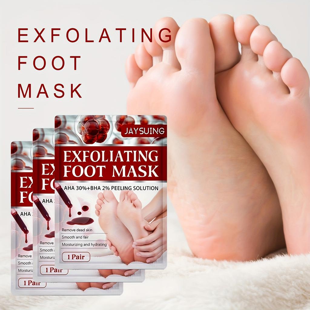 Exfoliating Foot Mask Set Reveal Smooth Soft Feet with AHA & BHA Exfoliation Dead Skin Removal Moisturizing and Hydrating for Dry Rough Cracked Feet