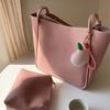 JIAERDI Sweet Lovely Pink Tote Bag Women Large Capacity Leather Shoulder Bag Ladies Casual Everyday Commuter Simple Underarm Bag