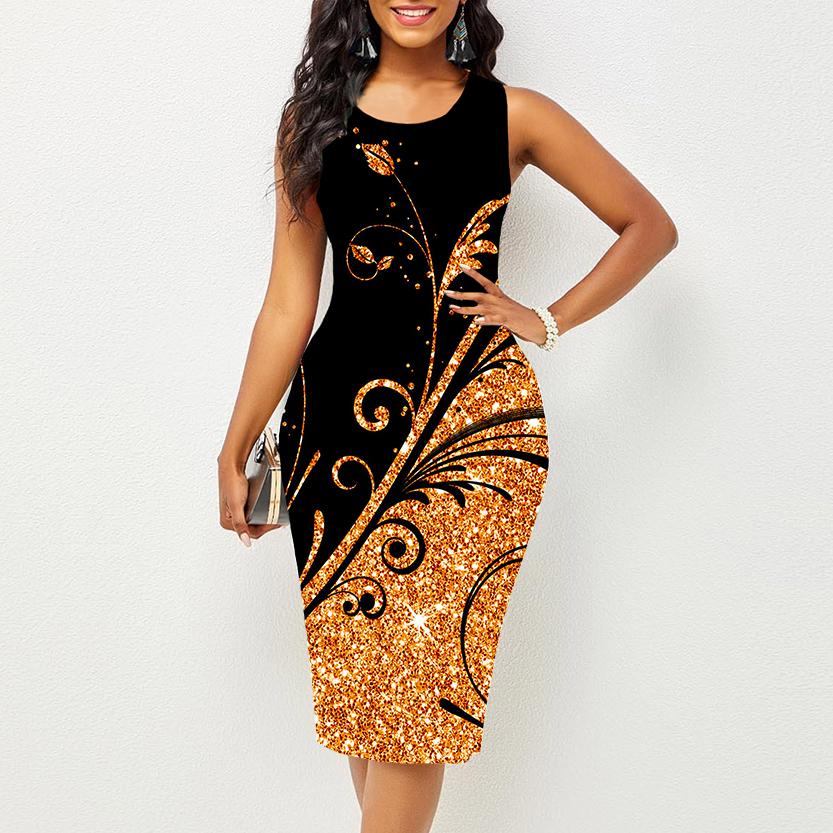 Women's Dress Sling Summer Personalized Flower Print Dresses Tight Sleeveless Slim Fit Sexy Fashion Top Clothing