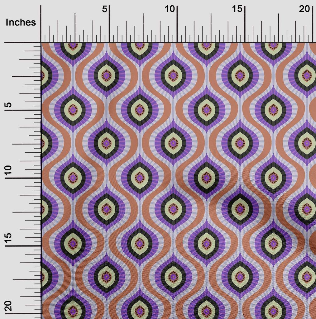 oneOone Cotton Flex Brown Fabric Ogee Quilting Supplies Print Sewing Fabric By The Yard 40 Inch