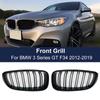 2PCS High Quality Gloss Black Front Kidney Grill For BMW 3 Series GT F34 13-20 320i 328i 335i XDrive Double Slat Line