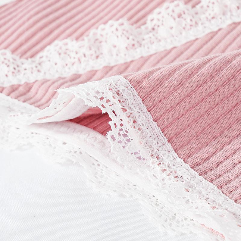 Sweet Girl Panties Lace Edge Thin Waistband Cotton Crotch Briefs