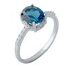 Серебряное кольцо с топазом Лондон Блю 2.45ct (2041207) 2.16 гр. 925 пробы