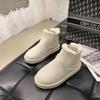Зимние новые бархатные утолщенные сноубутсы на толстой подошве для женщин, большой размер, теплая махровая ткань, короткие ботинки для женщин