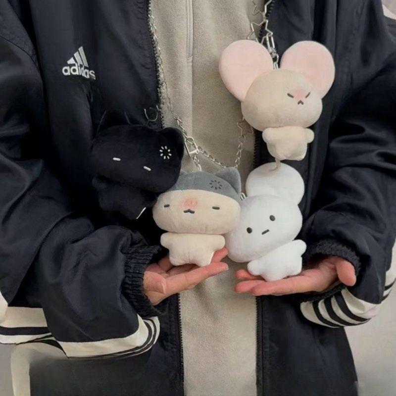 Милый плюшевый брелок в виде кошки, кукла, подвеска для украшения рюкзака для девочки, пушистая мягкая плюшевая игрушка-кошка, брелок для сумки, аксессуары-шармы, подарок