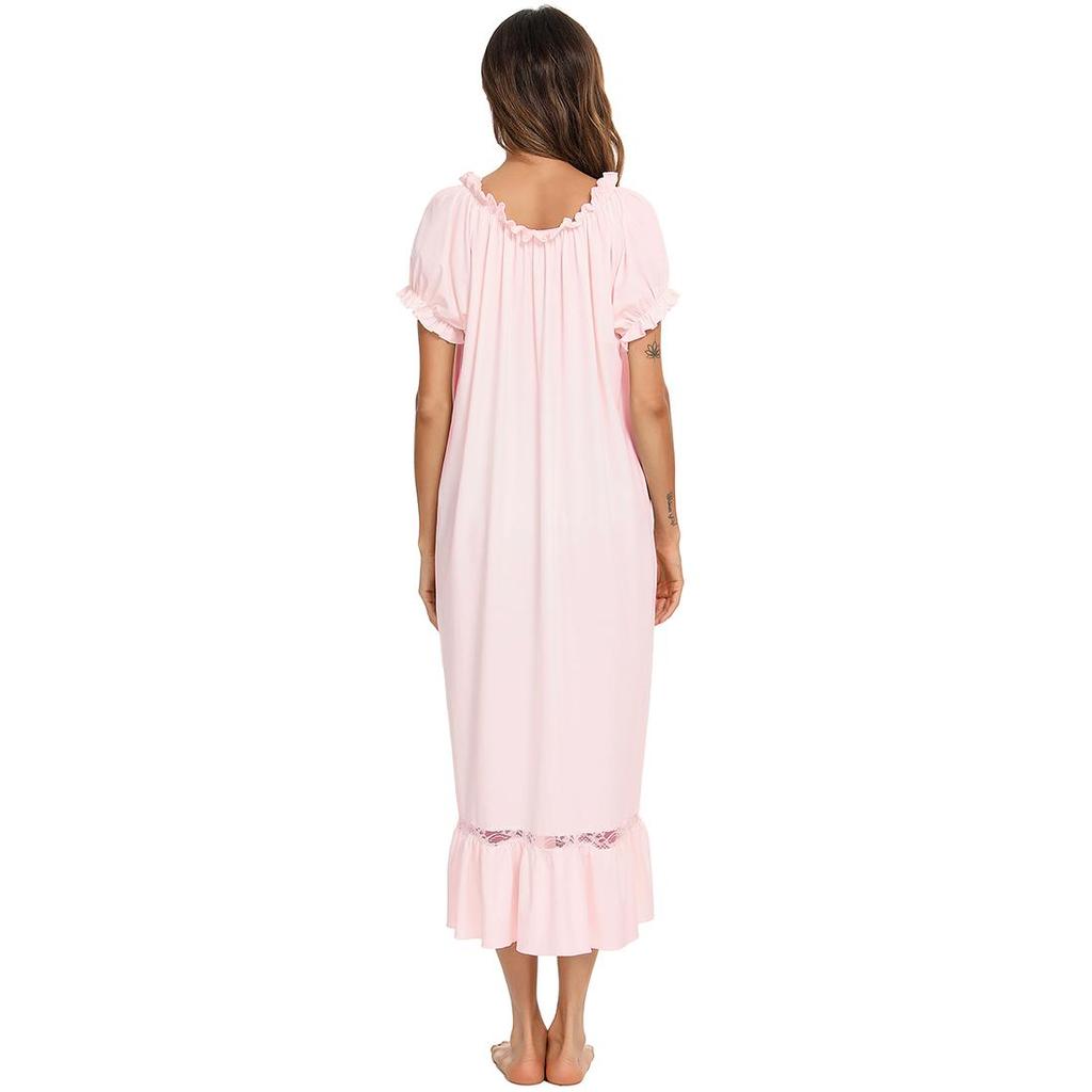 Pajamas for Women Short Sleeve Night Sleep Dress Comfy Loose Casual Lounge Wear Spring Summer Autumn Nightgowns