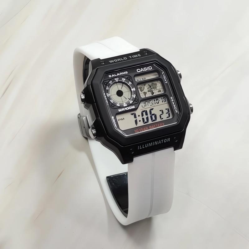 Casio Унисекс ПОДРОСТКОВЫЕ 44мм Черные Часы AE-1200WH-1A(Watch3--)