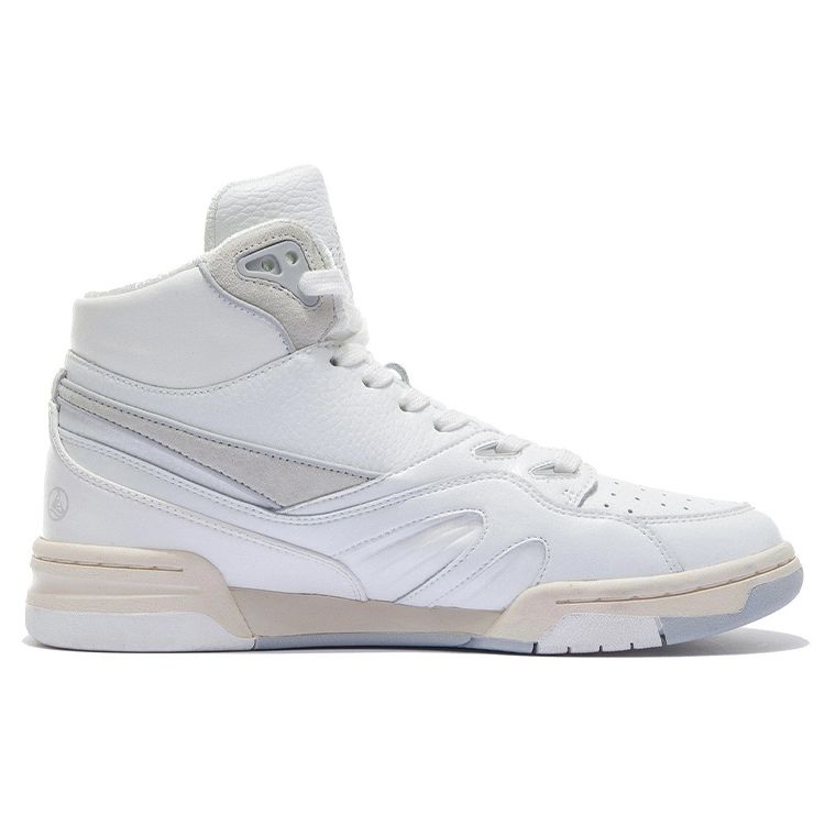 Li Ning 937 Deluxe Hi Synthetic Leather Trendy Casual Wear Durable Lightweight Breathable High-Top Skate Shoes Women Sneakers Off-White AZGS044-1