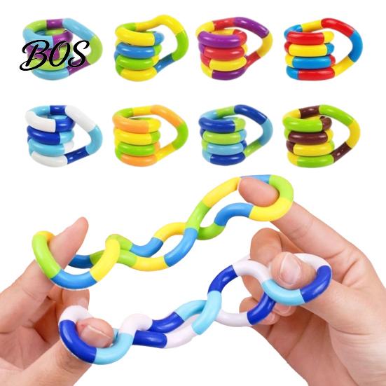 Twisted Loop Toy 2/4/6Pcs Stress Relief Plastic Focus Aid Hand Finger Handheld Fidget Gadget Flexibility Training Portable Educational Twisting Twist